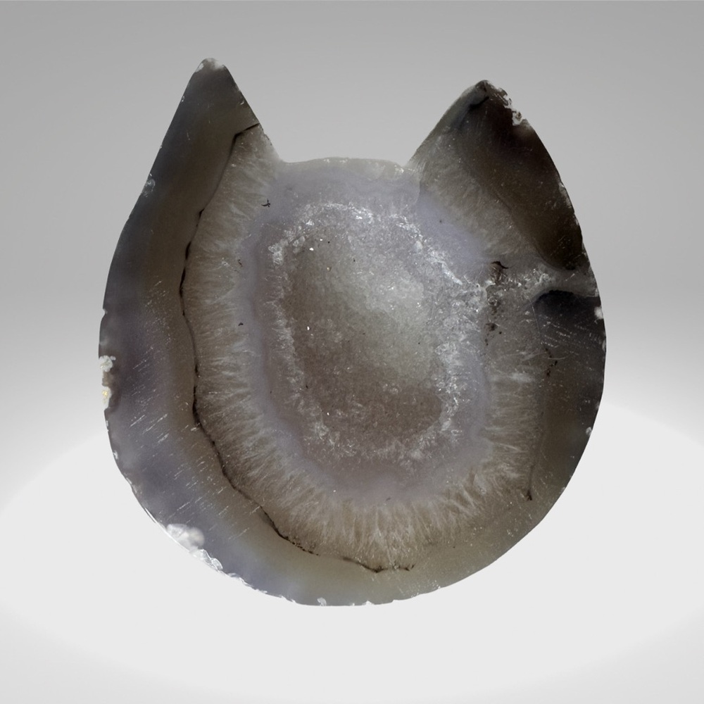 Agate druzy natural stone crystal ( cat head shape) - Picture 4 of 9
